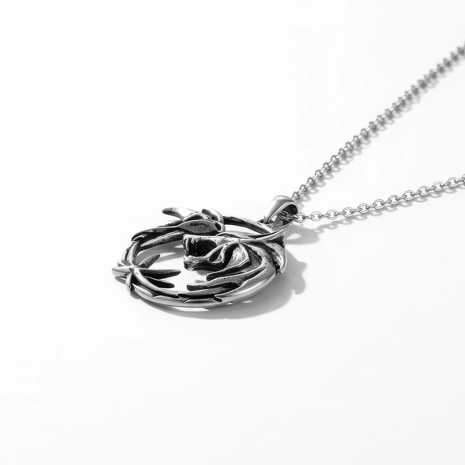 The Witcher Silver Wolf Necklace - Image 4